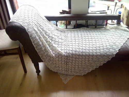 Knitted Lace Christening Shawl